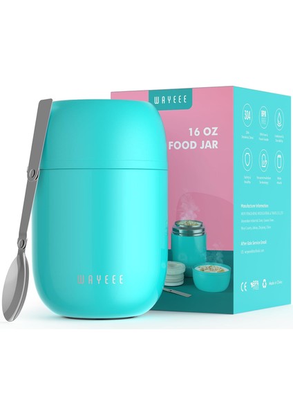 Gıda Termos Bardak Öğle Yemeği Kutusu Öğle Yemeği Kutusu 16 Oz Çocuklar ve Yetişkinler Mühürlü Paslanmaz Çelik Gıda Çorbası Termos Kaşıklı Bardak Okul Için Uygun, (Yurt Dışından) modelleri