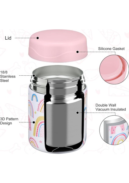 ， 12 Oz Çorba Yalıtımlı Çocuklar Yalıtımlı Gıda Kavanoz Geniş Ağızlı Öğle Yemeği Kabı Sızdırmaz Paslanmaz Çelik Vakumlu Öğle Yemeği Kutusu Okul Gezisi Için Açık (Yurt Dışından) fiyatları