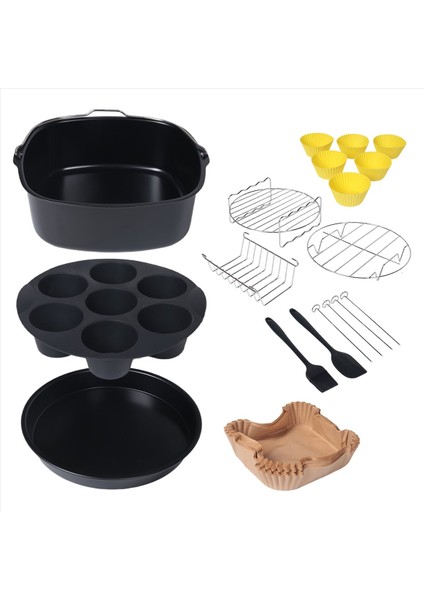 Instant Vortex Plus, 6,4l, Xxl 6,2l ve Çoğu 5,7l Hava Fritözleri Için Kare Hava Fritöz Aksesuarları (Yurt Dışından)