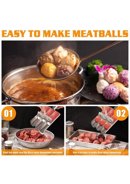 Köfte Kepçesi Makinesi, Paslanmaz Çelik Köfte Kepçesi Topu Makinesi Manuel Köfte Yapma Aleti Yapışmaz Köfte Makinesi (Yurt Dışından) modelleri