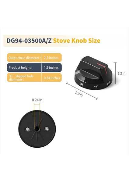 DG94-03500A/Z Soba Topuzu Soba Parçaları Için Yedek Parçalar DG94-03500U Brülör Topuzu NX60T811SS NX60T8711SG NX60T8711 (Yurt Dışından) modelleri