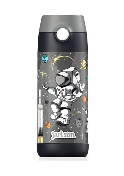 Çocuk Su Şişesi Yalıtımlı Paslanmaz Çelik Su Şişesi Bpa Içermez Sızdırmaz Okullar ve Anaokulları Için Bardak Kapaklı Çocuk Şişesi (350ML) (Yurt Dışından)