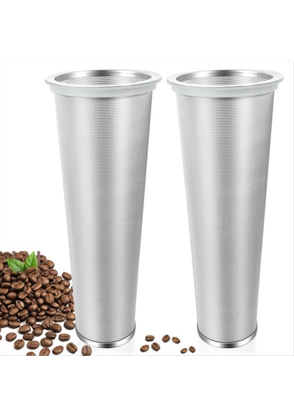 2 Adet Soğuk Demleme Kahve Filtresi, Paslanmaz Çelik Gıda Sınıfı, Kahve Makinesi, Çay Makinesi, Su Filtresi, Geniş Ağızlı Kavanoz 64OZ (Yurt Dışından)