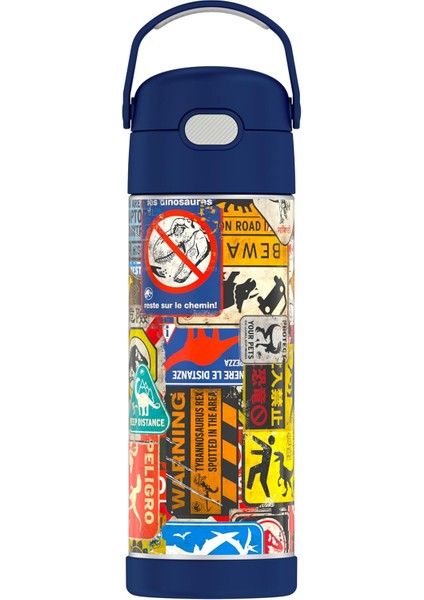 ， Geniş Ağızlı Kapaklı 16 Oz Paslanmaz Çelik Vakumlu Termos Neon Mor (Yurt Dışından)