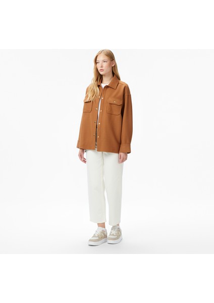 Kadın Kahverengi Regular Fit Gömlek 47W507T.2DB modelleri