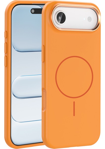 iPhone 17 Air Kılıf Magsafe Özellikli Kamera Kısmı Metal Çerçeveli Şık Tayrona Premium Silicone Cover Kapak