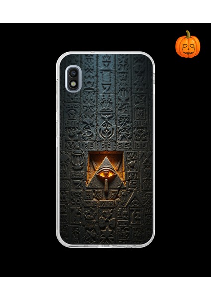 Samsung Galaxy A10 Uyumlu Şeffaf Kılıf Antik Mısır 4 Tasarımlı