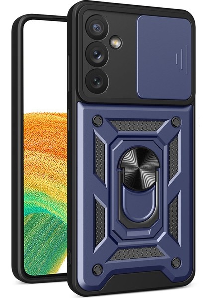 Samsung Galaxy A34 5g Kamera Sürgülü Tam Koruma Sert Silikon Kapak Ryc/ Pars Yüzüklü