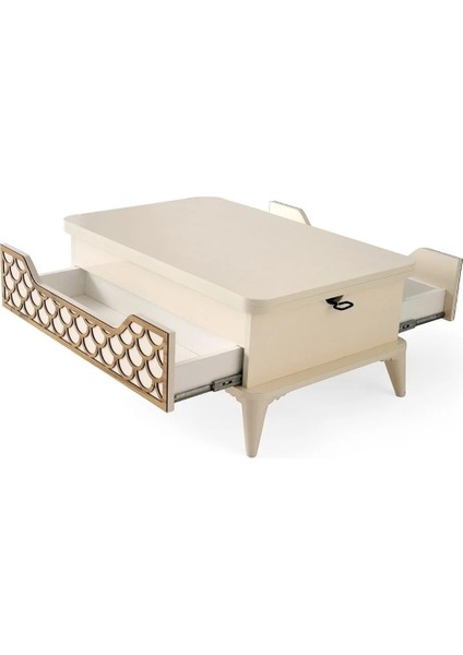 Akıllı Sehpa Sihirli Sehpa 5 Kademeli Fonksiyonel Orta Sehpa Açılabilir Sehpa Tekerlekli MASA1299 60X90