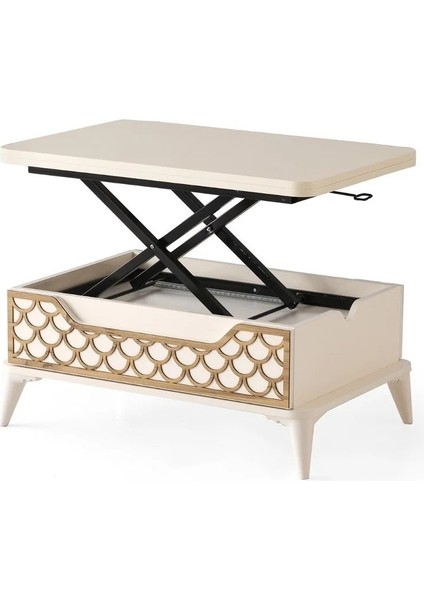 Akıllı Sehpa Sihirli Sehpa 5 Kademeli Fonksiyonel Orta Sehpa Açılabilir Sehpa Tekerlekli MASA1299 60X90 fırsatları