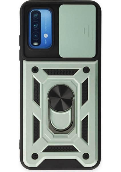 Redmi 9t Kamera Sürgülü Tam Koruma Sert Silikon Kapak Ryc/ Pars Yüzüklü