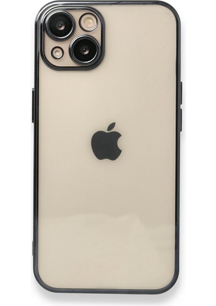 iPhone 14 Kılıf Kamera Lens Korumalı Parlak Silikon Kapak Ryc/razer Lens - Siyah