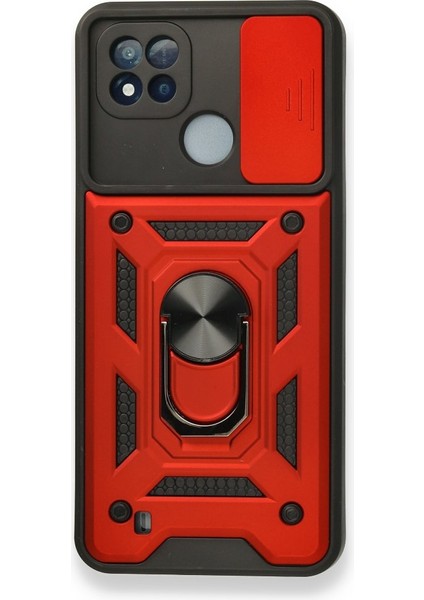 Realme C11 2021 Kamera Sürgülü Tam Koruma Sert Silikon Kapak Ryc/ Pars Yüzüklü