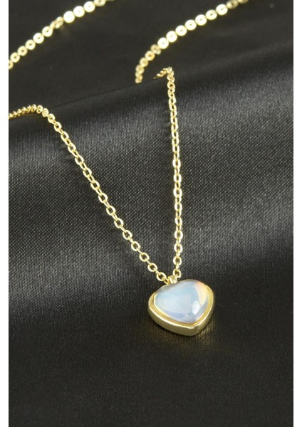 Nrzsnt Kalp Cam Kolye-Sarı