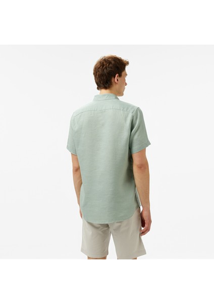 Erkek Yeşil Classic Fit Keten Gömlek W55100T.3HP fiyatları