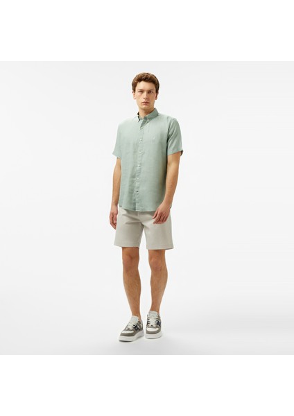 Erkek Yeşil Classic Fit Keten Gömlek W55100T.3HP modelleri