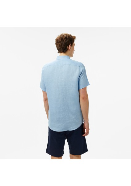 Erkek Mavi Classic Fit Keten Gömlek W55100T.4NN fiyatları