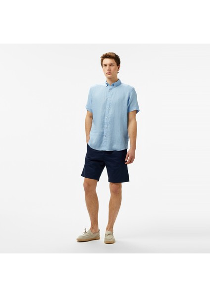 Erkek Mavi Classic Fit Keten Gömlek W55100T.4NN modelleri