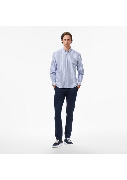 Erkek Lacivert Classic Fit Çizgili Gömlek W57405T.4NV modelleri