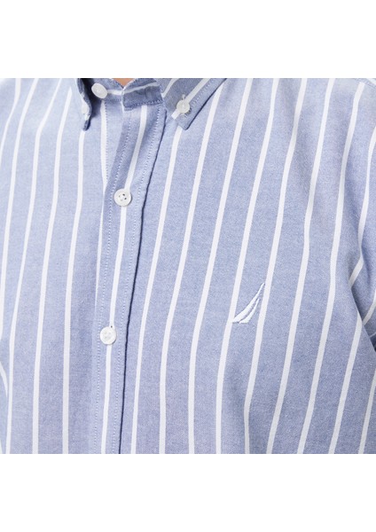 Erkek Lacivert Classic Fit Çizgili Gömlek W57405T.4NV indirimleri