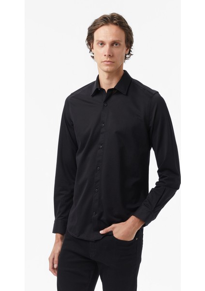 Erkek Siyah Slim Fit Gömlek W57430T.0TB