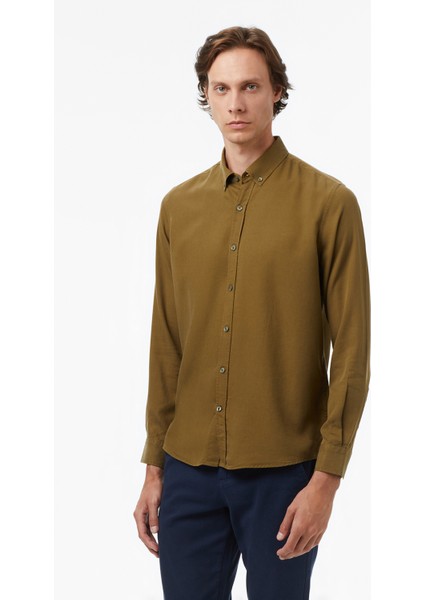 Erkek Yeşil Classic Fit Gömlek W57232T.3CF