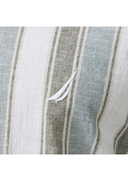 Erkek Yeşil Classic Fit Çizgili Gömlek W55400T.3BP indirimleri