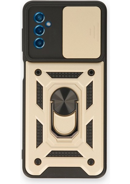 Samsung Galaxy M52 5g Kamera Sürgülü Tam Koruma Sert Silikon Kapak Ryc/ Pars Yüzüklü