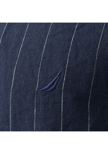 Erkek Lacivert Classic Fit Çizgili Gömlek W55446T.4NV indirimleri