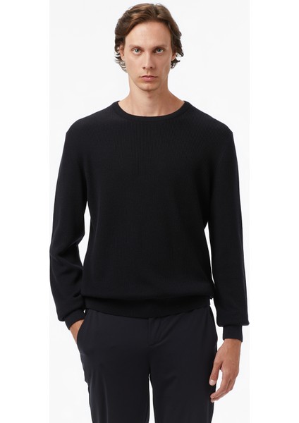 Erkek Siyah Classic Fit Kazak S57212T.0TB