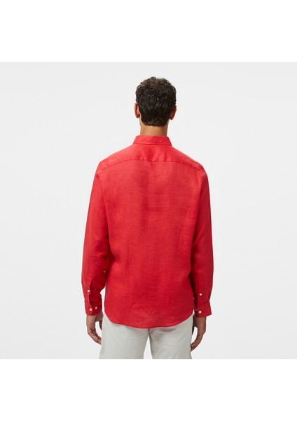 Erkek Kırmızı Classic Fit Keten Gömlek W55101T.6RO fırsatları