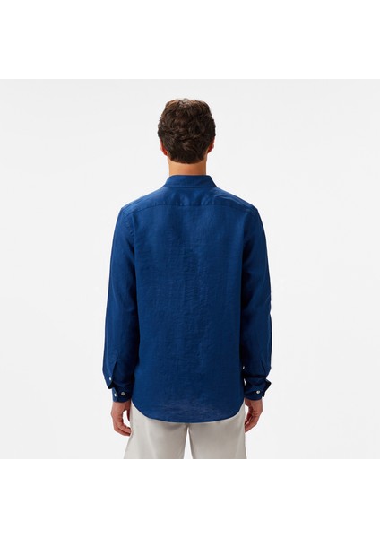 Erkek Mavi Classic Fit Keten Gömlek W55101T.4ES fiyatları
