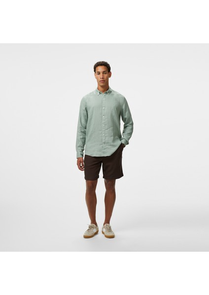 Erkek Yeşil Classic Fit Keten Gömlek W55101T.3SB modelleri