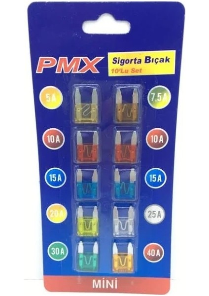 Araç Oto Sigorta Seti 10'lu Set Bıçak Sigorta Küçük Boy N11.595