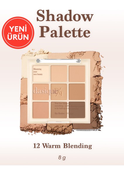 3 Farklı Mat Dokuda Renk Seçenekleri Sunan Far Paleti Dasıque Shadow Palette (#12 Warm Blending)