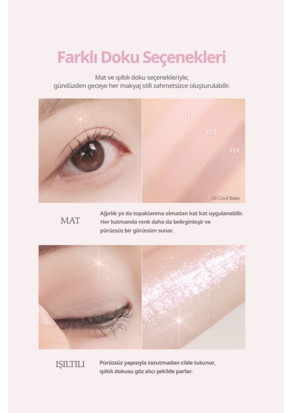 Mat ve Işıltılı Tonlardan Oluşan 20 Renkli Far Paleti Dasıque Mood Shadow Palette (04 Light Lavender)