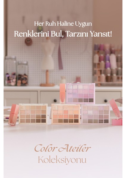 Mat ve Işıltılı Tonlardan Oluşan 20 Renkli Far Paleti Dasıque Mood Shadow Palette (03 Spring Coral)