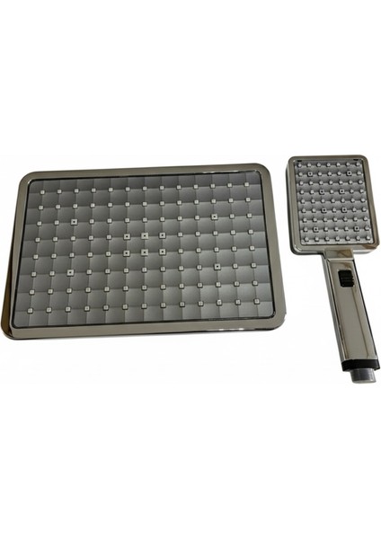 TUA Armatur Venüs Diktörtgen Robot Tepe Yağmurlama Duş Başlığı Kafası ve El Duşu Takımı