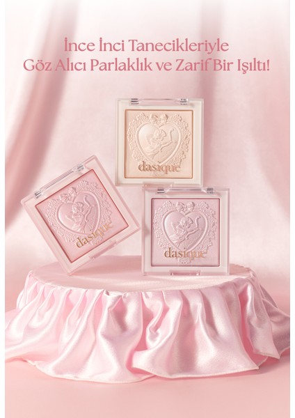 Inci Taneleriyle Yoğun Işıltı Sunan Özel Tasarımlı Aydınlatıcı Dasıque Luxe Glow Highlighter (#01 Shine Beige)