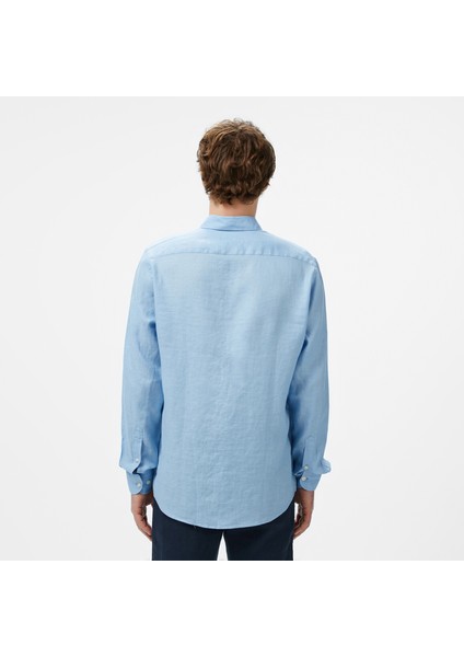 Erkek Mavi Classic Fit Keten Gömlek W55101T.4NN fiyatları
