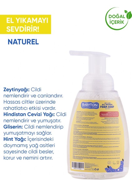 Doğal Aromasız Köpük Sabun 3'lü Set 350 ml X3 modelleri