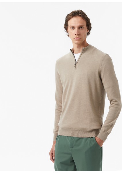 Erkek Bej Classic Fit Kazak S57104T.1FS