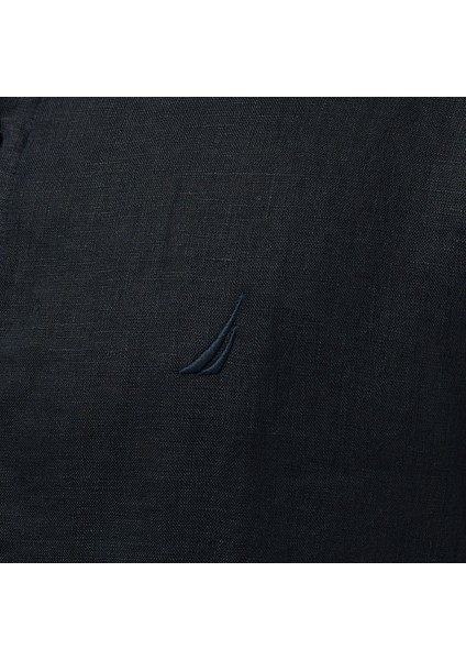 Erkek Siyah Classic Fit Keten Gömlek W55101T.0TB