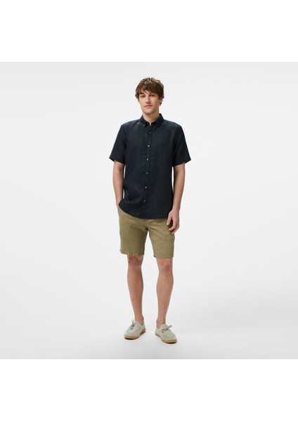 Erkek Siyah Classic Fit Keten Gömlek W55100T.0TB modelleri