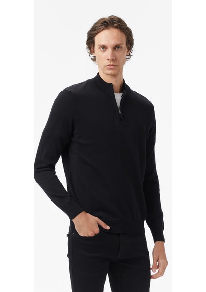 Erkek Siyah Classic Fit Kazak S57104T.0TB