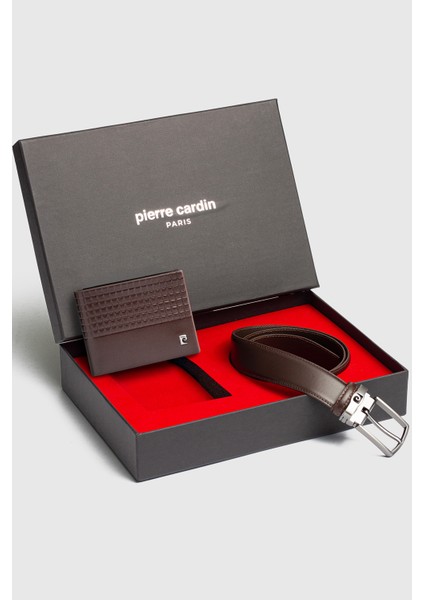 -Set 7- % 100 Hakiki Deri Özel Hediye Kutulu Damat Kemer Cüzdan Çeyiz Seti