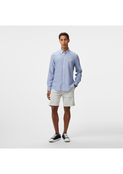 Erkek Mavi Classic Fit Çizgili Gömlek W55407T.4SW modelleri
