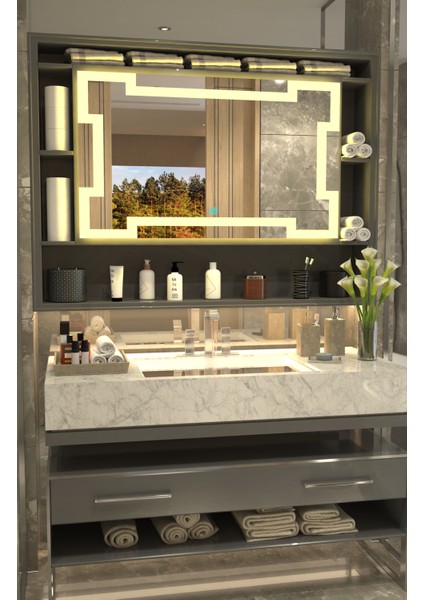 Meander Işıltısı Royal Line Lüks Minimalist Özel Tasarım Ayna indirimleri