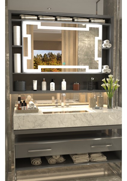 Meander Işıltısı Royal Line Lüks Minimalist Özel Tasarım Ayna