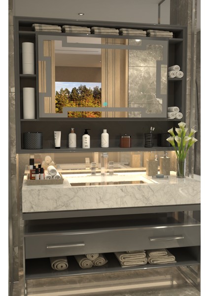 Meander Işıltısı Royal Line Lüks Minimalist Özel Tasarım Ayna